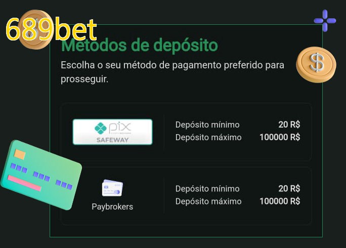 O cassino 689betbet oferece uma grande variedade de métodos de pagamento